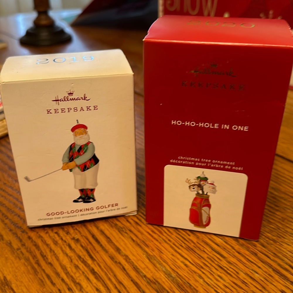 Hallmark Keepsake ornaments for the avid golfer original price $17.99 each